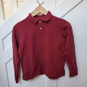 Burgundy Long Sleeve Polo Shirt